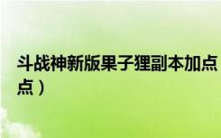 斗战神新版果子狸副本加点（斗战神新版果子狸副本怎么加点）