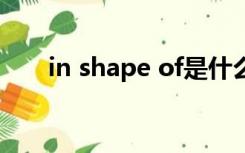 in shape of是什么意思（in shape）