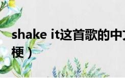 shake it这首歌的中文意思（shake it是什么梗）