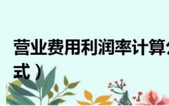 营业费用利润率计算公式（费用利润率计算公式）