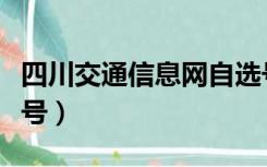 四川交通信息网自选号（四川交警网上自主选号）