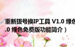 重新拨号换IP工具 V1.0 绿色免费版（重新拨号换IP工具 V1.0 绿色免费版功能简介）