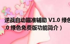 逆战自动瞄准辅助 V1.0 绿色免费版（逆战自动瞄准辅助 V1.0 绿色免费版功能简介）