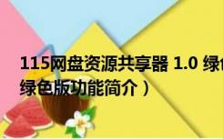 115网盘资源共享器 1.0 绿色版（115网盘资源共享器 1.0 绿色版功能简介）