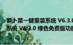 萝卜菜一键重装系统 V6.3.0 绿色免费版（萝卜菜一键重装系统 V6.3.0 绿色免费版功能简介）