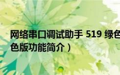 网络串口调试助手 519 绿色版（网络串口调试助手 519 绿色版功能简介）