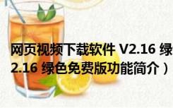 网页视频下载软件 V2.16 绿色免费版（网页视频下载软件 V2.16 绿色免费版功能简介）