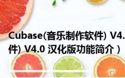 Cubase(音乐制作软件) V4.0 汉化版（Cubase(音乐制作软件) V4.0 汉化版功能简介）