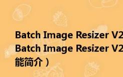 Batch Image Resizer V2.88 绿色版(图像批量处理软件)（Batch Image Resizer V2.88 绿色版(图像批量处理软件)功能简介）