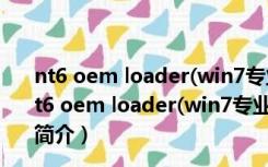 nt6 oem loader(win7专业版激活工具) V3.3.1 绿色版（nt6 oem loader(win7专业版激活工具) V3.3.1 绿色版功能简介）