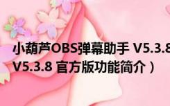 小葫芦OBS弹幕助手 V5.3.8 官方版（小葫芦OBS弹幕助手 V5.3.8 官方版功能简介）