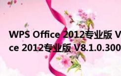 WPS Office 2012专业版 V8.1.0.3000 官方版（WPS Office 2012专业版 V8.1.0.3000 官方版功能简介）