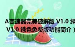 A变速器完美破解版 V1.0 绿色免费版（A变速器完美破解版 V1.0 绿色免费版功能简介）