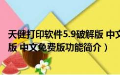 天健打印软件5.9破解版 中文免费版（天健打印软件5.9破解版 中文免费版功能简介）