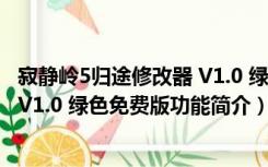 寂静岭5归途修改器 V1.0 绿色免费版（寂静岭5归途修改器 V1.0 绿色免费版功能简介）