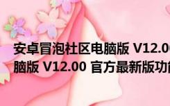 安卓冒泡社区电脑版 V12.00 官方最新版（安卓冒泡社区电脑版 V12.00 官方最新版功能简介）