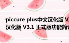 piccure plus中文汉化版 V3.1 正式版（piccure plus中文汉化版 V3.1 正式版功能简介）