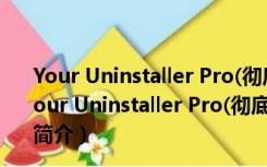 Your Uninstaller Pro(彻底卸载软件) V7.5 中文绿色版（Your Uninstaller Pro(彻底卸载软件) V7.5 中文绿色版功能简介）