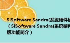 SiSoftware Sandra(系统硬件检测软件) V2015.04.21.42 官方多语版（SiSoftware Sandra(系统硬件检测软件) V2015.04.21.42 官方多语版功能简介）