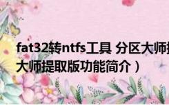 fat32转ntfs工具 分区大师提取版（fat32转ntfs工具 分区大师提取版功能简介）