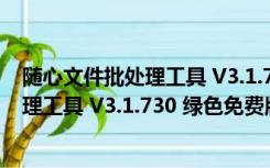 随心文件批处理工具 V3.1.730 绿色免费版（随心文件批处理工具 V3.1.730 绿色免费版功能简介）