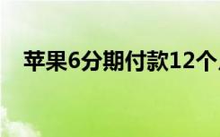 苹果6分期付款12个月（苹果6分期付款）