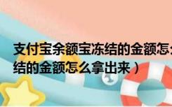 支付宝余额宝冻结的金额怎么拿出来图片（支付宝余额宝冻结的金额怎么拿出来）