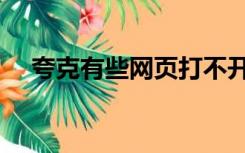 夸克有些网页打不开（有些网页打不开）