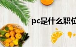 pc是什么职位（pc是什么）